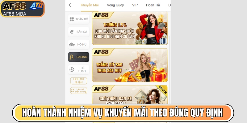 Khuyến Mãi Casino AF88 Hấp Dẫn Bùng Nổ Tiền Thưởng